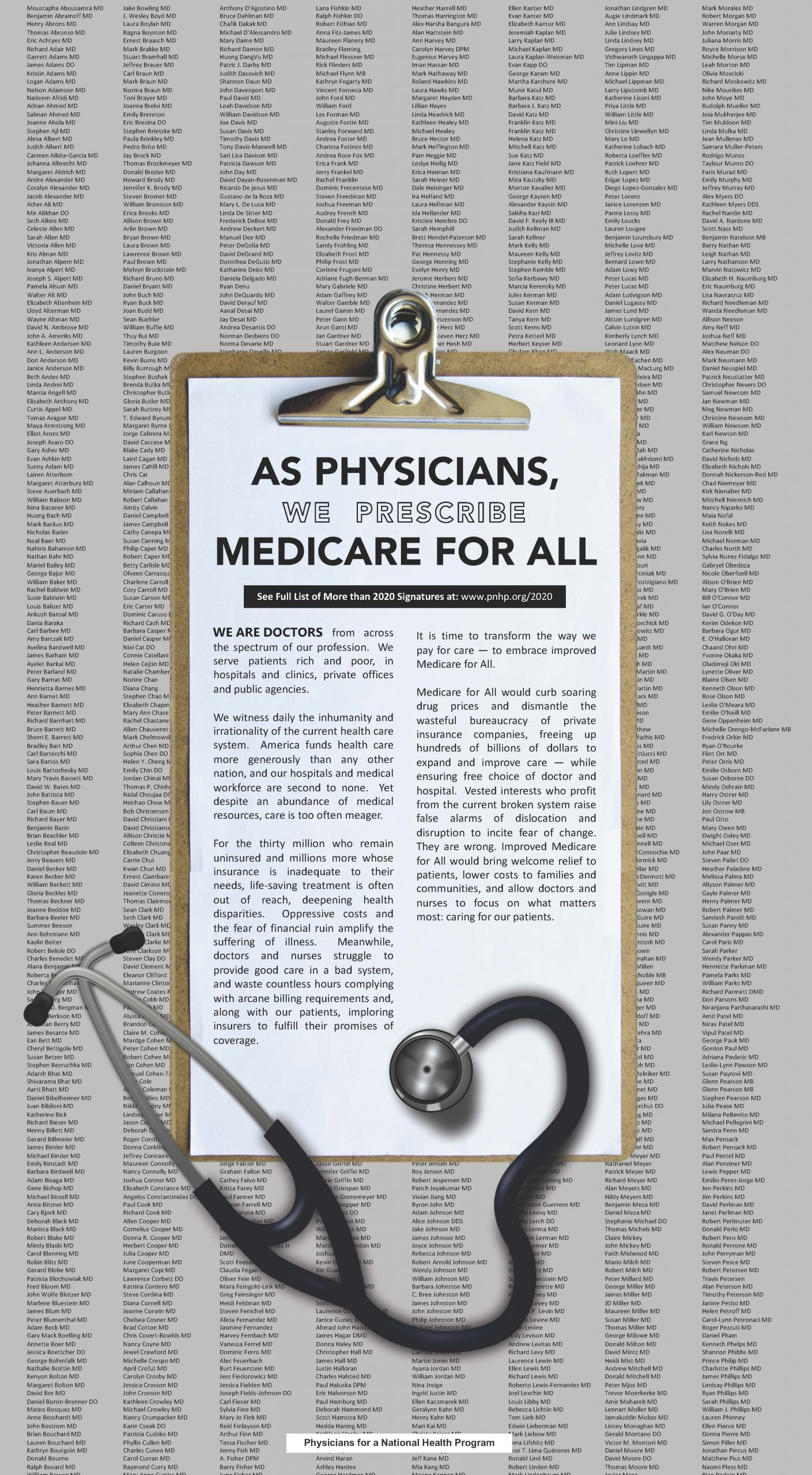 Physicians Prescribe Medicare For All Pnhp